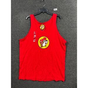 BUC-EE'S Logo Beaver Tank Muscle T-Shirt Mens XL Sleeveless Red 100% Cotton NEW